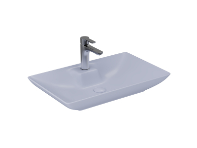 Lucco Perla Tezgah Üstü Lavabo 65 cm, Mat Buz Mavi - 1