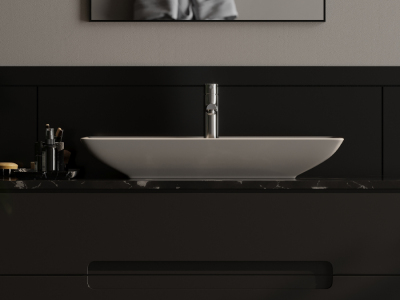 Lucco Perla Tezgah Üstü Lavabo 65 cm, Mat Latte - 3