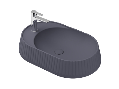 Lucco Pier Tezgah Üstü Lavabo 65 cm, Mat Antrasit - 1