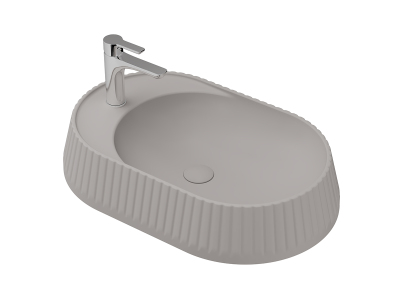 Lucco Pier Tezgah Üstü Lavabo 65 cm, Mat Latte - 1