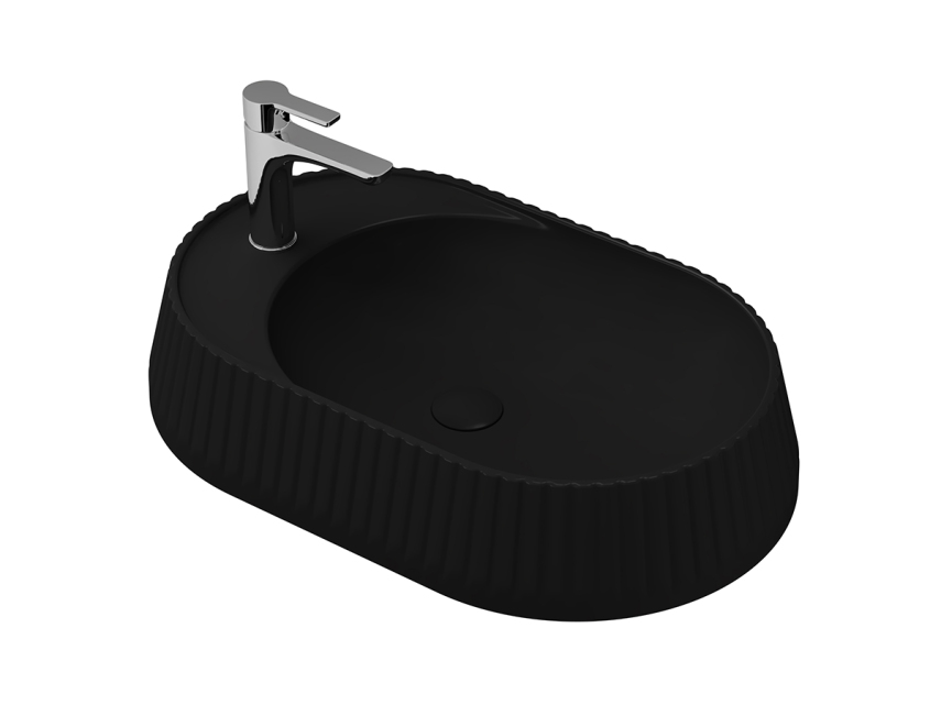 Lucco Pier Tezgah Üstü Lavabo 65 cm, Mat Siyah - Lucco