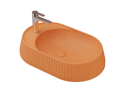 Lucco Pier Tezgah Üstü Lavabo 65 cm, Mat Turuncu - 2