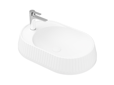 Lucco Pier Tezgah Üstü Lavabo 65 cm, Parlak Beyaz - 2