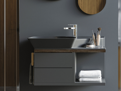Lucco Poise-X Etajerli Lavabo 80 cm, Mat Antrasit - 2
