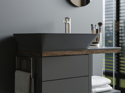 Lucco Poise-X Etajerli Lavabo 80 cm, Mat Antrasit - 3