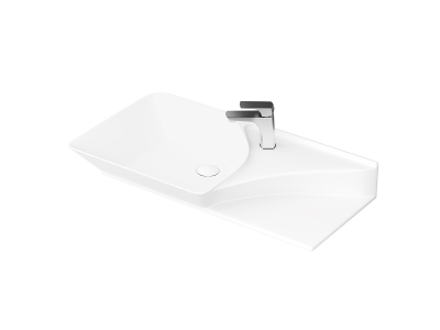 Lucco Poise-X Etajerli Lavabo 80 cm, Mat Beyaz - 1