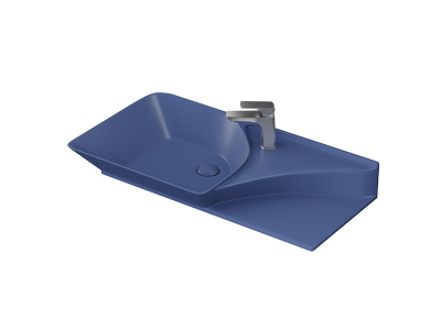 Lucco Poise-X Etajerli Lavabo 80 cm, Mat Petrol Mavi - 1