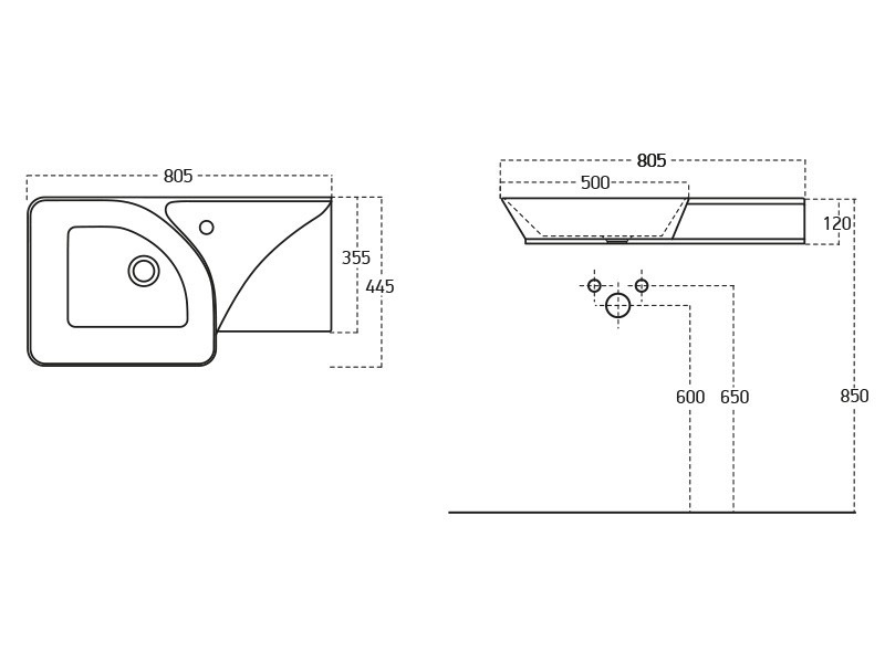 Lucco Poise-X Etajerli Lavabo 80 cm, Mat turuncu - Lucco (1)
