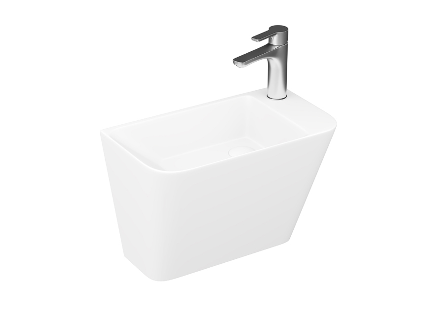 Lucco Primo Asma Monoblok Lavabo 28 cm, Mat Beyaz - Lucco