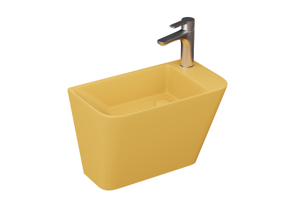 Lucco Primo Asma Monoblok Lavabo 28 cm, Mat Gümüş Gri - 1