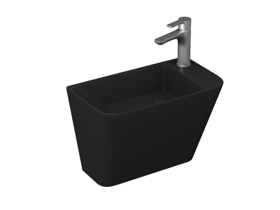 Lucco Primo Asma Monoblok Lavabo 28 cm, Mat Siyah - 1