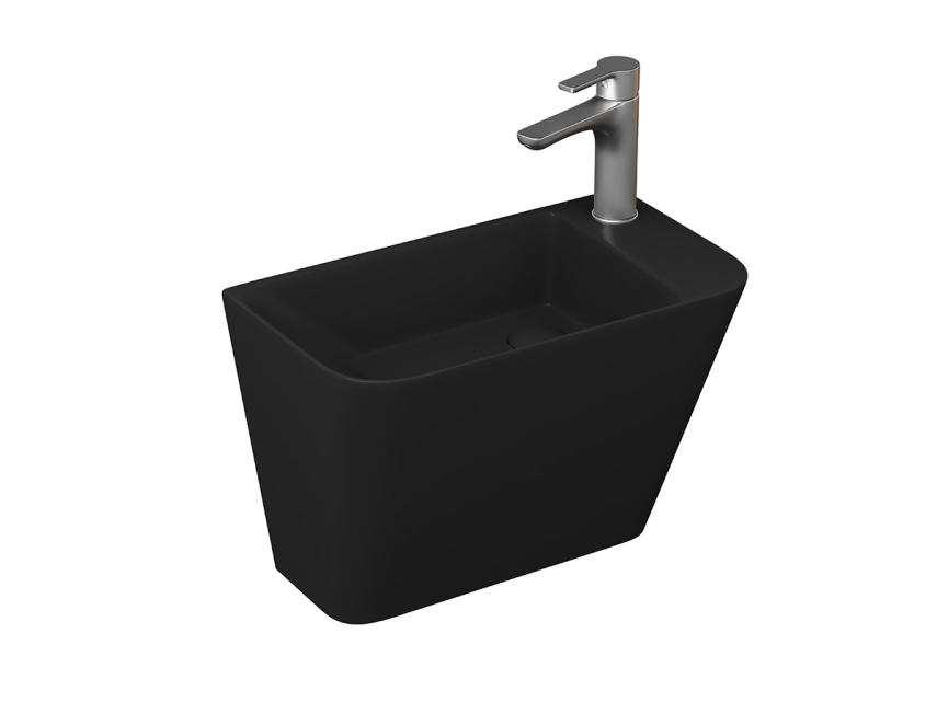 Lucco Primo Asma Monoblok Lavabo 28 cm, Mat Siyah - Lucco