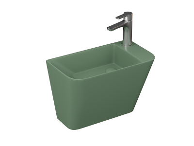 Lucco Primo Asma Monoblok Lavabo 28 cm, Mat Yeşil - 1