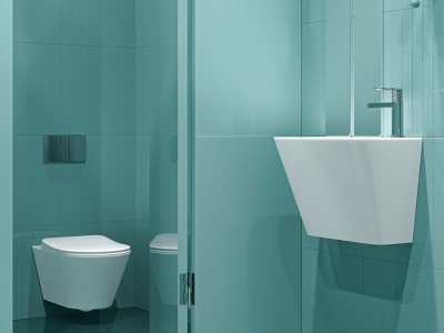 Lucco Primo Asma Monoblok Lavabo 28 cm, Parlak Beyaz - 4