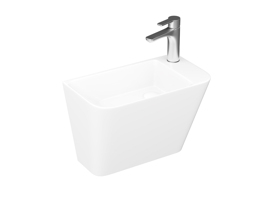 Lucco Primo Asma Monoblok Lavabo 28 cm, Parlak Beyaz - Lucco