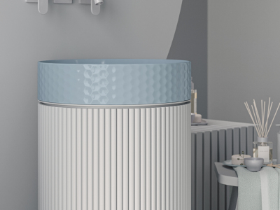Lucco Siena Çanak Lavabo 44 cm, Mat Buz Mavi - 3