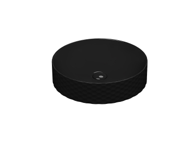Lucco Siena Çanak Lavabo 44 cm, Parlak Siyah - 1