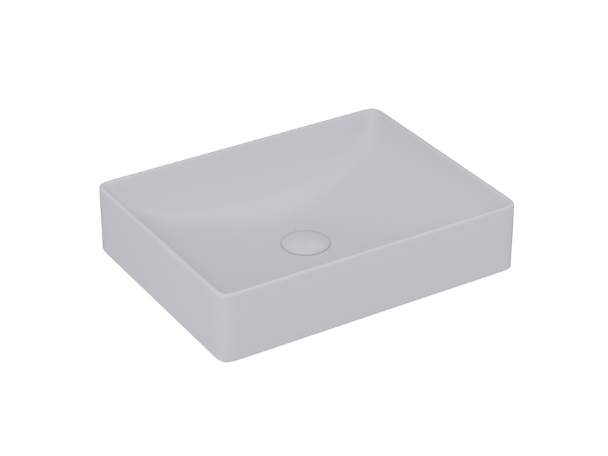 Lucco Square Çanak Lavabo 50 cm, Mat Gümüş Gri - Lucco