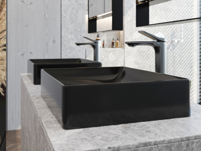 Lucco Square Çanak Lavabo 50 cm, Mat Siyah - 2