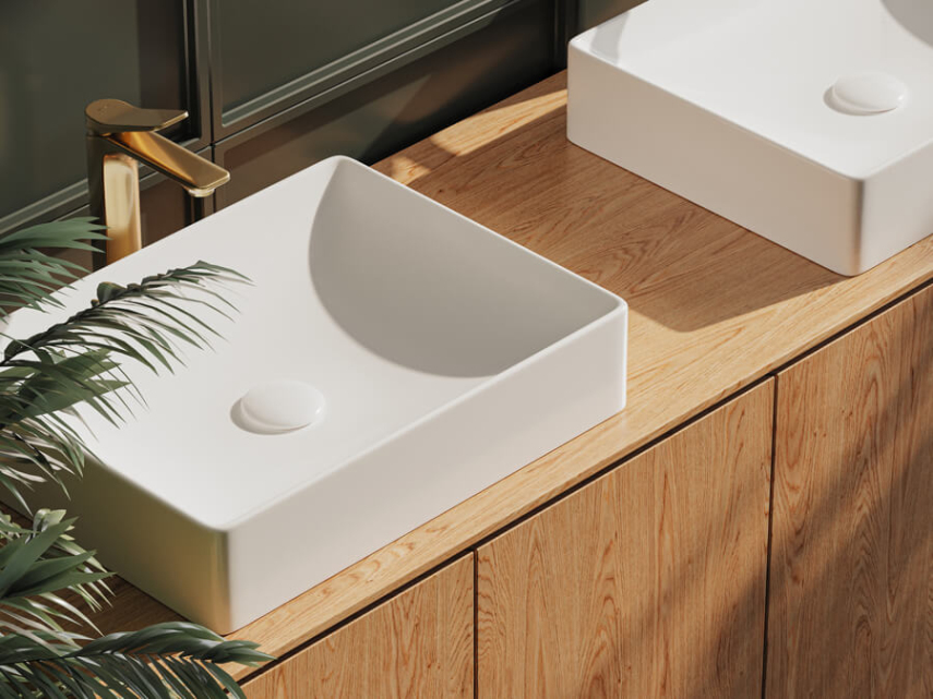 Lucco Square Çanak Lavabo 50 cm, Parlak Beyaz - Lucco (1)