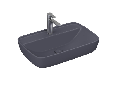 Lucco Vero Tezgah Üstü Lavabo 60 cm, Mat Antrasit - 1