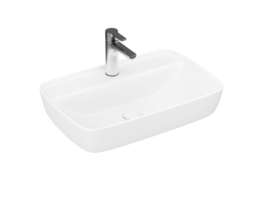Lucco Vero Tezgah Üstü Lavabo 60 cm, Mat Beyaz - Lucco