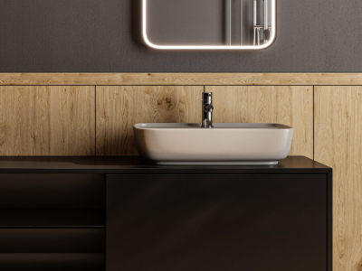 Lucco Vero Tezgah Üstü Lavabo 60 cm, Mat Latte - 3