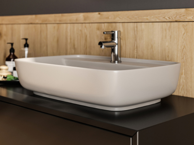 Lucco Vero Tezgah Üstü Lavabo 60 cm, Mat Latte - 4