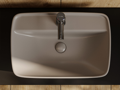 Lucco Vero Tezgah Üstü Lavabo 60 cm, Mat Latte - 5