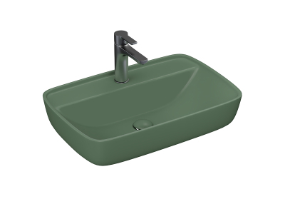Lucco Vero Tezgah Üstü Lavabo 60 cm, Mat Yeşil - 1