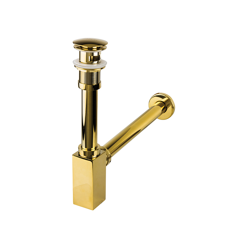 Newarc Corner Lavabo Sifonu Basmalı Delikli Altın - Newarc