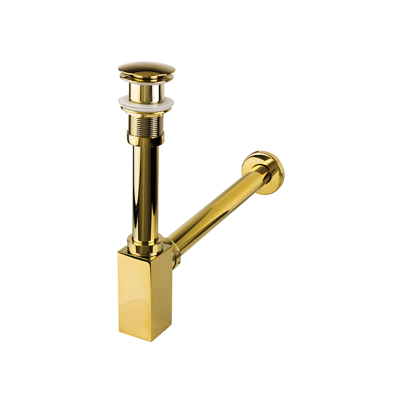 Newarc Corner Lavabo Sifonu Basmalı Deliksiz Altın - Newarc