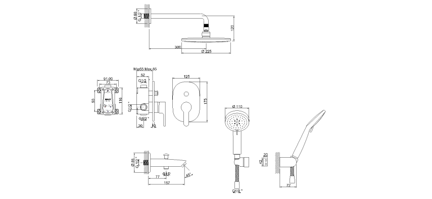 Newarc Domino Ankastre Banyo Bataryası - Newarc (1)