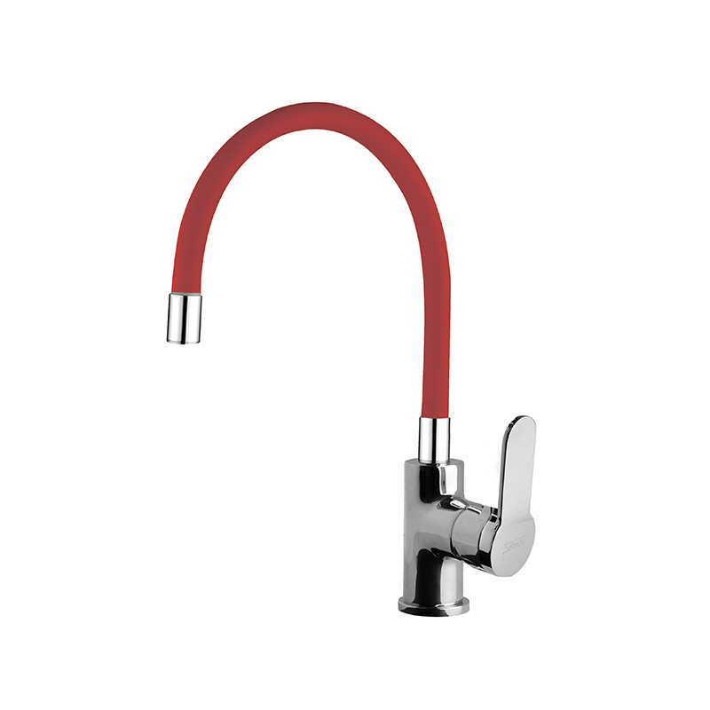 Newarc Domino Silikonlu Kırmızı Eviye Bataryası - Newarc