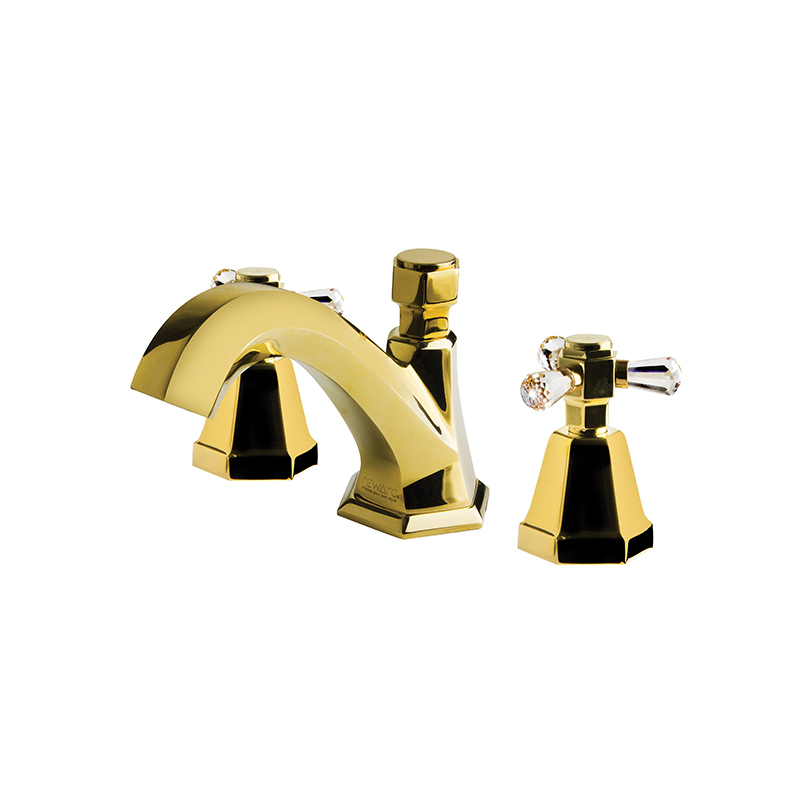 Newarc Hexa Üç Delikli Lavabo Bataryası Altın - Newarc