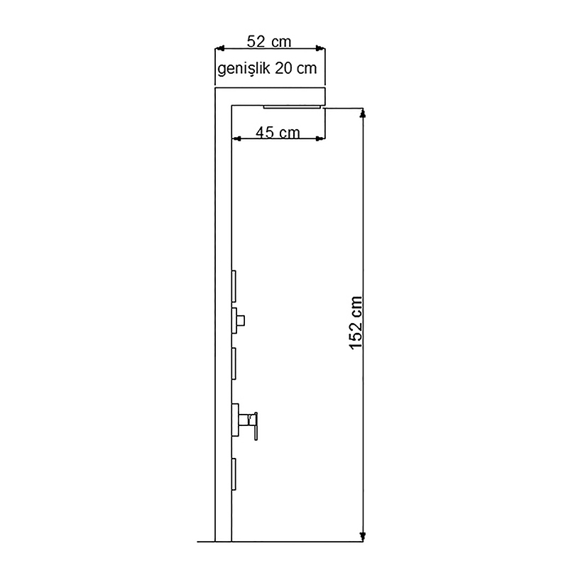 Newarc Idea Duş Paneli Siyah - Newarc (1)