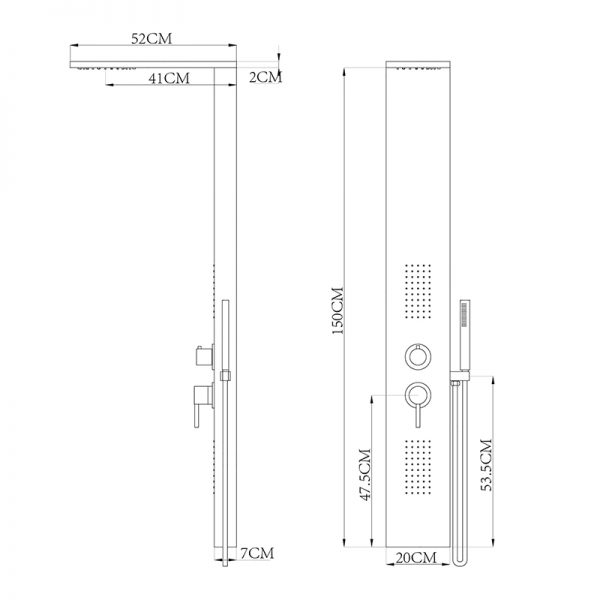Newarc Idea Gagalı Duş Paneli Parlak Bakır - Newarc (1)