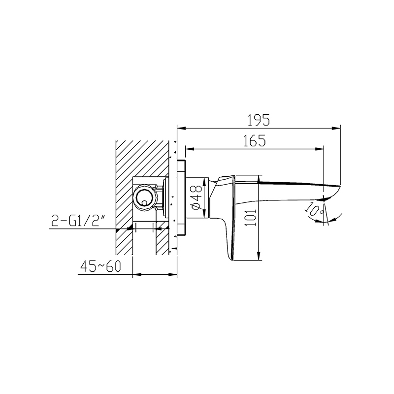 Newarc Lıfe Siyah Ankastre Lavabo Bataryası - Newarc (1)