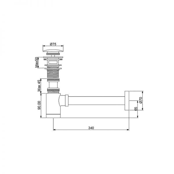 Newarc Newart Lavabo Sifonu Basmalı Deliksiz - Newarc (1)