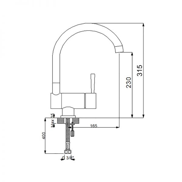 Newarc Newart Mutfak Pencere Önü Eviye Bataryası Krom - Newarc (1)