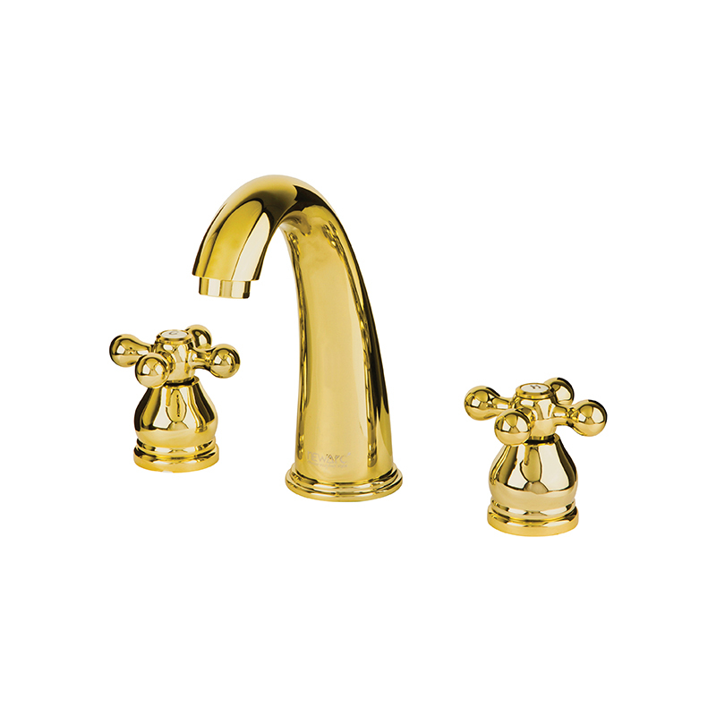 Newarc Nostalgic Altın Üç Delikli Lavabo Bataryası - Newarc