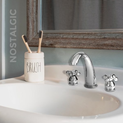 Newarc Nostalgic Krom Üç Delikli Lavabo Bataryası - 2