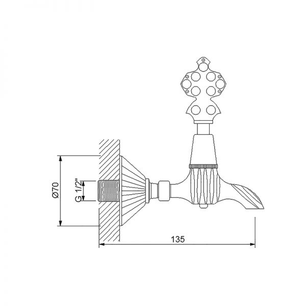 Newarc Nostalgic Osmanlı Krom Kurna Musluğu - Newarc (1)