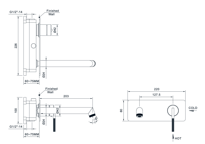 Newarc Opera Ankastre Lavabo Bataryası Metalik Gri - Newarc (1)