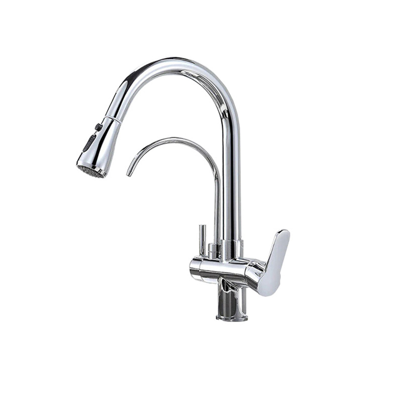 Newarc Spiralli Arıtma Su Girişli Eviye Bataryası Krom - Newarc