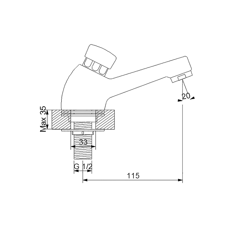Newarc Tekno Ankastre Zaman Ayarlı Lavabo Bataryası - Newarc (1)