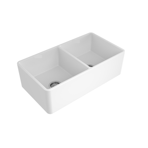 Sanovit Glory Seramik Mutfak Eviyesi 84 cm, Parlak Beyaz - Sanovit