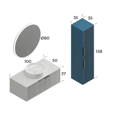 Smart Hole Banyo Dolabı 100 cm - 5