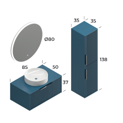 Smart Hole Banyo Dolabı 85 cm - 5