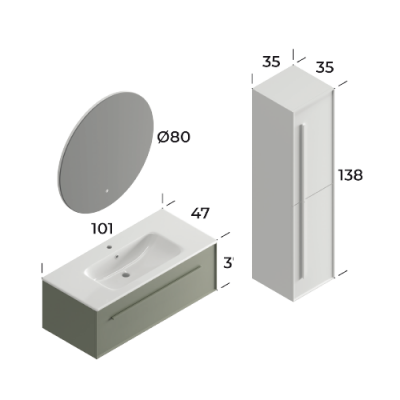 Smart Lugo Banyo Dolabı 100 cm - 5